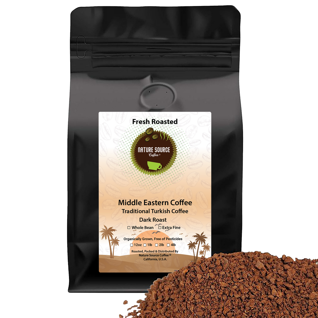 Middle Eastern Coffee Blend | Traditional Turkish Coffee | Organic | Dark Roast | Fresh Roasted