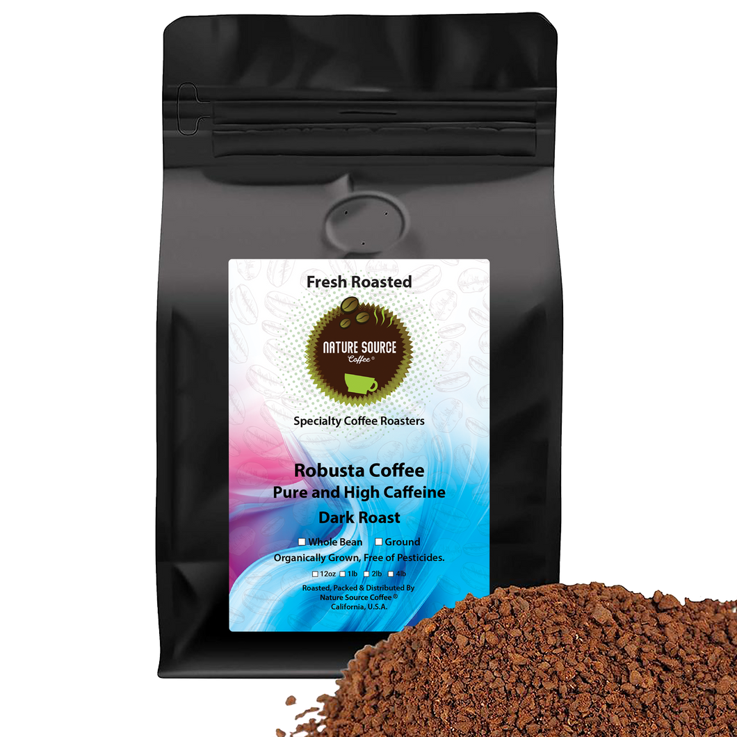 Robusta Coffee | Dark Roast | Organic | Pure Robusta | High Caffeine | Fresh Roasted