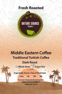 Middle Eastern Coffee Blend | Traditional Turkish Coffee | Organic | Dark Roast | Fresh Roasted