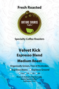 Velvet Kick Espresso Blend | Organic Arabica and Robusta Coffee | Medium Roast Roast | Fresh Roasted