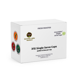 iFill Single Serve Cups | Organic | Jumbo Pod 0.53oz Ground Coffee | Fresh Roasted