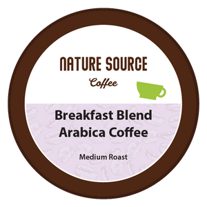 Breakfast Blend, Arabica Coffee - Single Serve Cups, 0.35oz, Medium Roast-Nature Source Coffee -100% Arabica Coffee,Blend,Breakfast Blend,Caffeine,Coffee,Compatible Single Serve Cups,Flavorfull,Free of Artificial Flavors,Free of Pesticides,Fresh Roasted Daily,Ground,Medium Roast,Naturally Caffeinated,Organic,Roasted & Packed in The U.S.A.,Single Serve Cups,Subbtle Sweetness