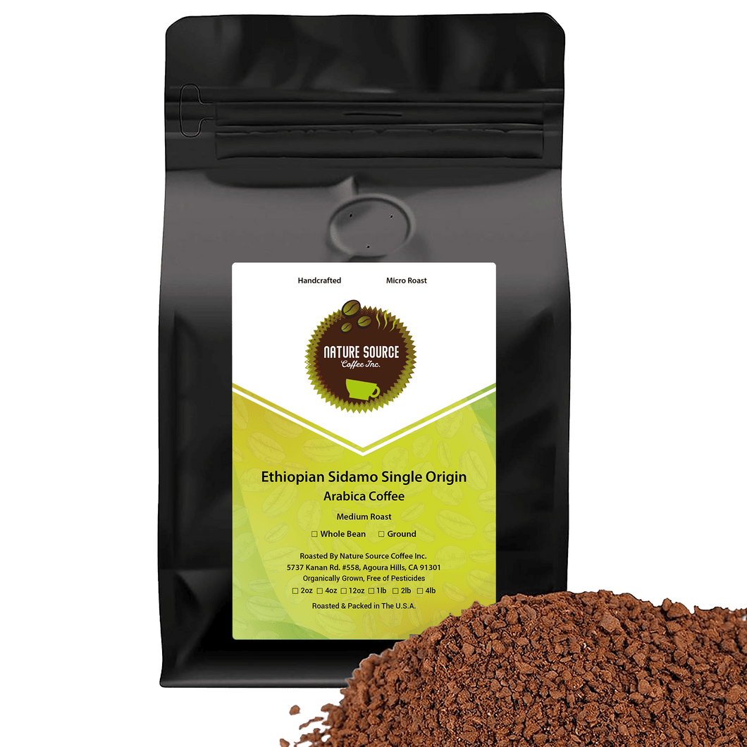 Ethiopian Sidamo Single Origin Arabica Coffee, Medium | Specialty Roasted Coffee - Nature Source Coffee
