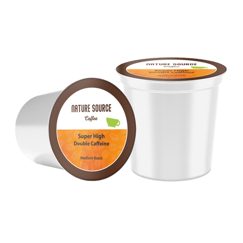 Super High Caffeine Coffee | Double Caffeine | Organic | Single Serve Cups, 0.35oz | Fresh Roasted - Nature Source Coffee
