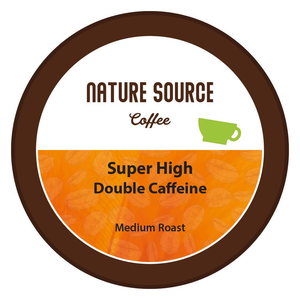 Super High Caffeine, Double Caffeine - Single Serve Cups, 0.35oz, Medium Roast-Nature Source Coffee -Arabica-Robusta Coffee,Blend,Caffeine,Coffee,Compatible Single Serve Cups,Double Caffeine,Free of Artificial Flavors,Free of Pesticides,Fresh Roasted Daily,Ground,High Caffeine,Medium Roast,Naturally Caffeinated,Organic,Roasted & Packed in The U.S.A.,Single Serve Cups,Slightly Sweet