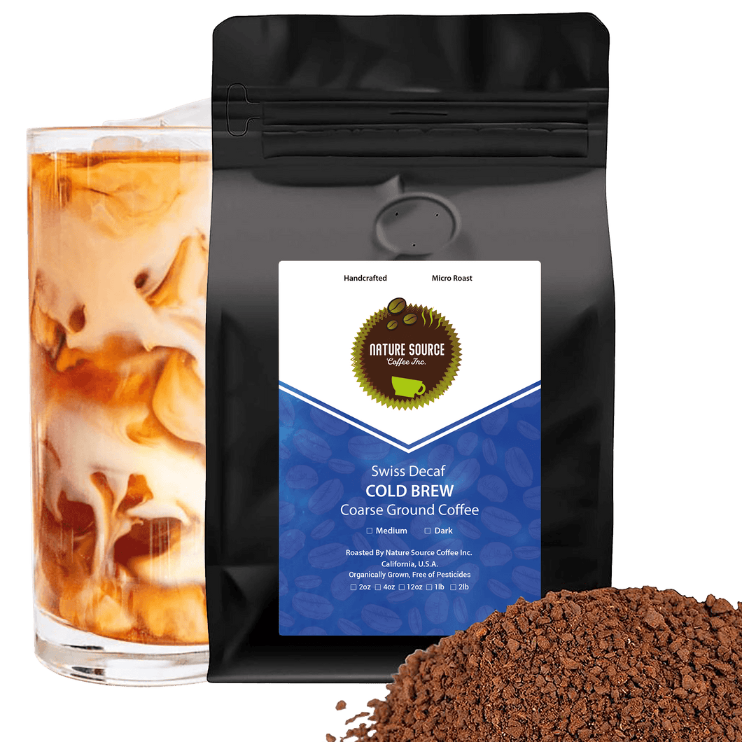 Swiss Decaf Cold Brew | Single Origin Coffee | Organic | Coarse Ground - Nature Source Coffee